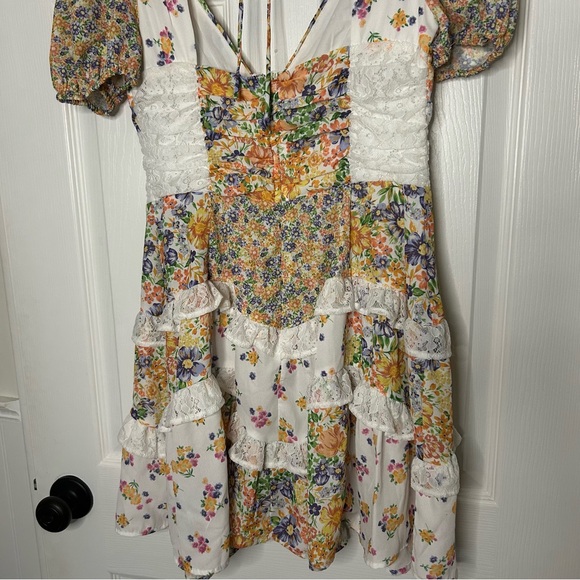 Altar’d State Aderny Patchwork Floral Mini Dress - Picture 11 of 13